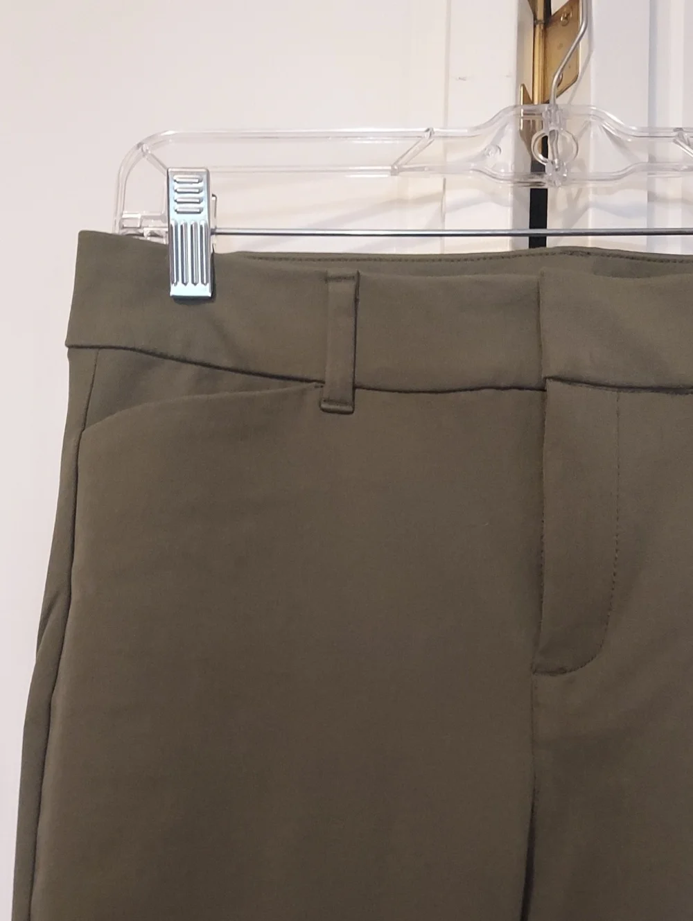 Old Navy Pixie High Rise Pants Olive Green Straight Leg Size 6